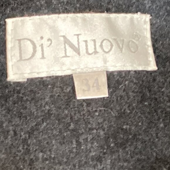 VTG Di' Nuovo Sz 34/Medium Gray Wool Removable-Hood Coat #2F - Picture 7 of 9